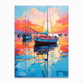 Sunset Sailboats 2 Canvas Print