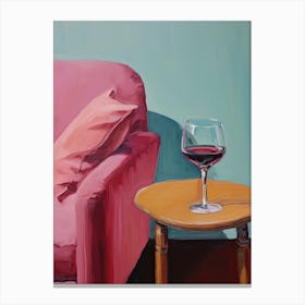 Red Wine In The Living Room Canvas Print