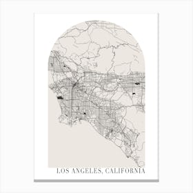 Los Angeles California Boho Minimal Arch Street Map 1 Canvas Print