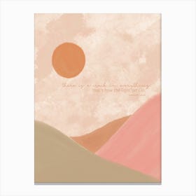 Sun And Mountains Leonard Cohen  Canvas Print