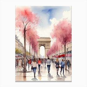 Champs-Elysées Avenue. Paris. The atmosphere and manifestations of spring. 21 Canvas Print