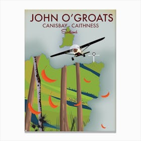 John O'Groats Scotland Travel poster Canvas Print