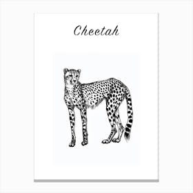B&W Cheetah Poster Canvas Print