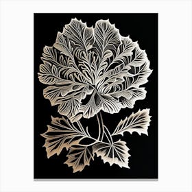 Marigold Leaf Linocut Canvas Print