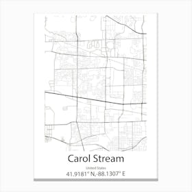 Carol Stream,United States Minimalist Map Canvas Print