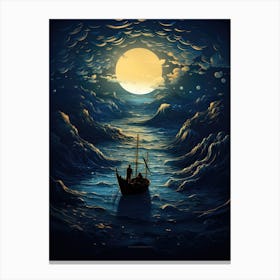 Moonlight In The Sea Canvas Print