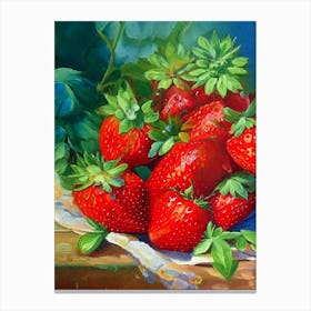 Everbearing Strawberries, Plant, Impressionism Cezanne Canvas Print