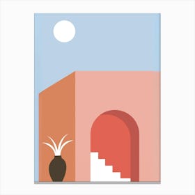 House With Stairs minimalism art Canvas Print