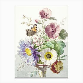 Bouquet Of Flowers Vintage Floral Painting Canvas Print