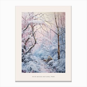 Dreamy Winter National Park Poster  Muir Woods National Park United States 2 Canvas Print