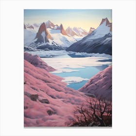 Dreamy Winter Painting Los Glaciares National Park Argentina 4 Canvas Print
