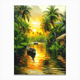 Sunset In Kerala Canvas Print