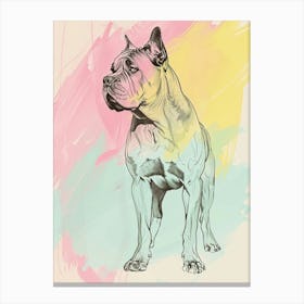 Cane Corso Dog Pastel Line Painting 2 Canvas Print