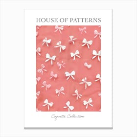 Pastel Pink Bows 4 Pattern Poster Canvas Print