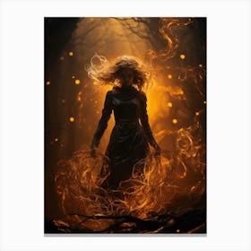 Woman in lights 1 Canvas Print