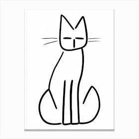 Cat One Line Art 0 Canvas Print