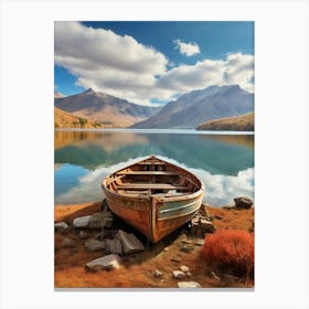 Boat On A Lake 4 Canvas Print