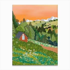 Cottage On The Hill Canvas Print