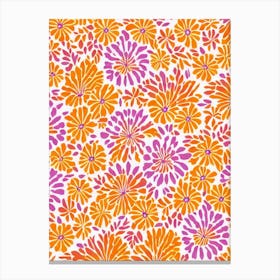 Jacaranda Floral Print Warm Tones2 Flower Canvas Print