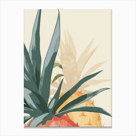 Pineapples Close Up Illustration 3 Canvas Print