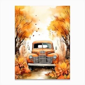 Cute Autumn Fall Scene 84 Canvas Print