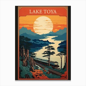 Lake Toya, Japan Vintage Travel Art 2 Poster Canvas Print