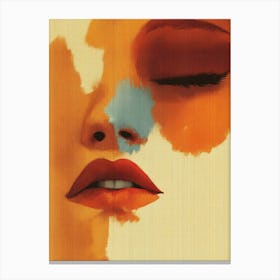 Abstract Woman Face Texture In The Warm Tone Canvas Print