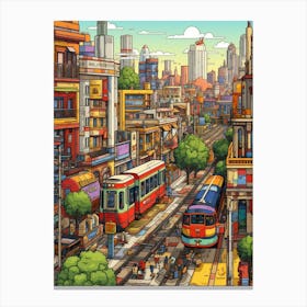 Milan Pixel Art 4 Canvas Print