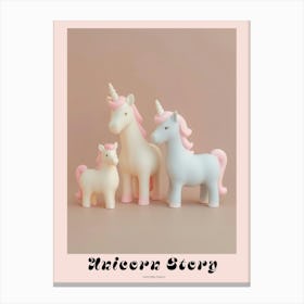 Toy Unicorn Family Pastel 1 Poster Stampe su tela