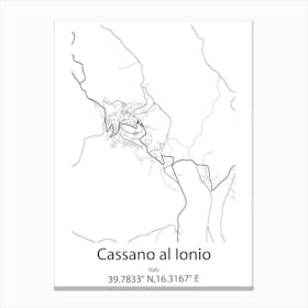 Cassano Al Ionio,Italy Minimalist Map Canvas Print