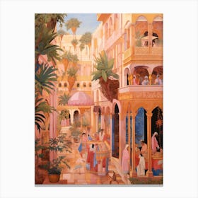 Hurghada Egypt 3 Vintage Pink Travel Illustration Canvas Print