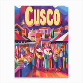 Aihrgdesign A 1970s Inspired Travel Poster For Cusco 4 Canvas Print