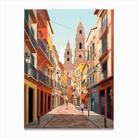 San Sebastian, Spain, Graphic Illustration 3 Canvas Print