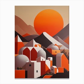 City At Sunset Canvas Print