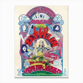 Psychedelic Room Decor Led Zeppelin Gifts Concert Posters Canvas Print