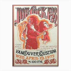 Monyanjm Joe Cocker 1972 Vancouver Canvas Poster Canvas Print