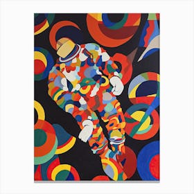 Astronaut Colourful Illustration 9 Canvas Print