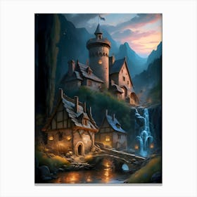 Castle At Night 1 Canvas Print