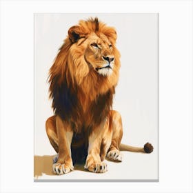 Barbary Lion Symbolic Imagery Clipart 8 Canvas Print