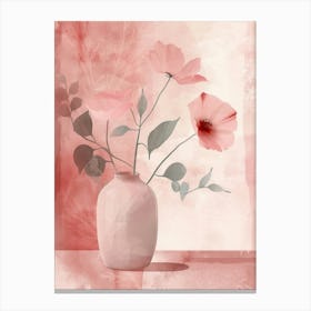 Pink Flowers In A Vase 6 Canvas Print