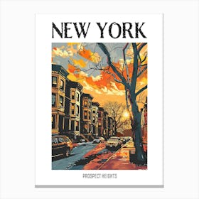 Prospect Heights New York Colourful Silkscreen Illustration 1 Poster Canvas Print