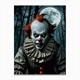 Laughter in the Dark: A Clown’s Game Freaky Clown Canvas Print