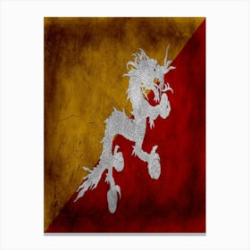 Bhutan Flag Texture Canvas Print