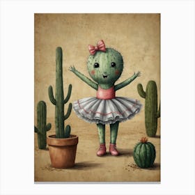 Cactus Ballerina 1 Canvas Print