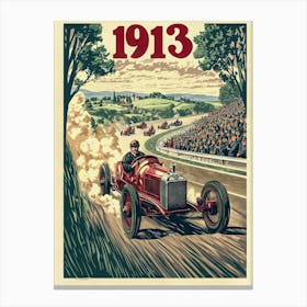 Aihrgdesign A Retro Travel Poster Of The 1913 Grand Prix Race F6ba1b2a Cfb0 4183 Abbe B83a8bde244b 3 Canvas Print