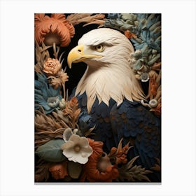 Dark And Moody Botanical Bald Eagle 1 Canvas Print