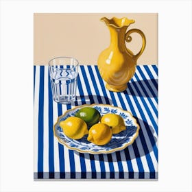 Lemons On A Plate Canvas Print