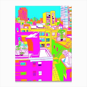 New York City Colourful View 6 Canvas Print