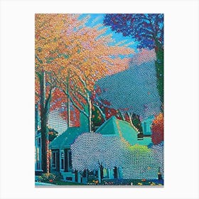 Lakewood, City Us  Pointillism Canvas Print