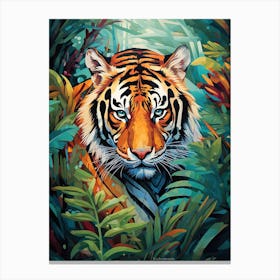 Tiger Art In Contemporary Art Style 2 Canvas Print